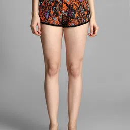 Stylecast X Kotty Women Abstract Printed Regular Fit Mid-Rise Cotton Hotpants Shorts-image-5