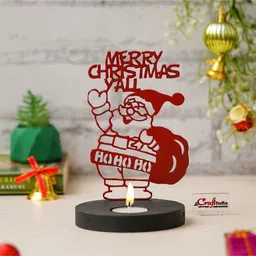 ecraftindia Red Wood Tea Light Candle Holder image 2