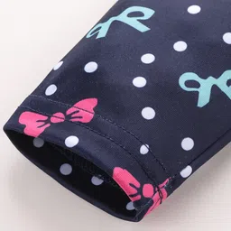 Kookie Kids Full Length Leggings Bow Print - Navy image 5