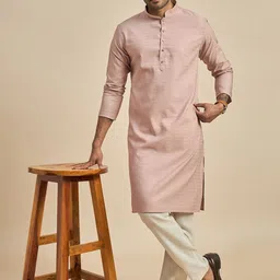 Anouk Geometric Woven Design Mandarin Collar Straight Kurta image 5