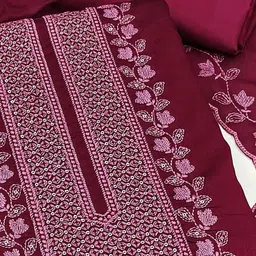 Peachmode Floral Embroidered Sequinned Unstitched Dress Material image 2