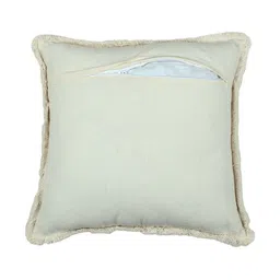 HOMPRIN Cream Abstract Printed Square Cotton Cushion Cover image 3