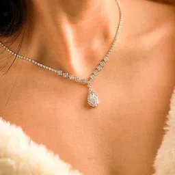 DressBerry Silver-Plated Rhinestone-Studded Necklace and Earrings image 3