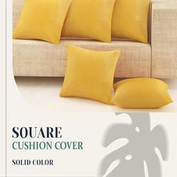 IVAZA Gold-Toned Set of 4 Velvet Square Cushion Covers-picture-28
