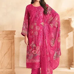 Stylee LIFESTYLE Floral Embroidered Organza Unstitched Dress Material-image-24