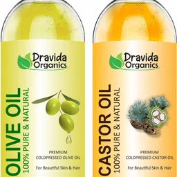 dravida organics 100% Pure Olive Oil and Castor Oil Hair Oil image 1