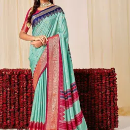 TIRA Woven Design Zari Silk Blend Handloom Fashion Saree-picture-41