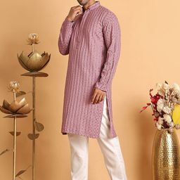 Anouk Men Embroidered Regular Chikankari Kurta with Pyjamas-picture-46