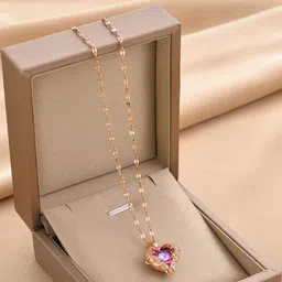 TEMORA Women Rose Gold Necklace and Chains-picture-13
