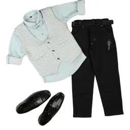 YK Boys Self Designed Three-Piece Island Suit Set image 2