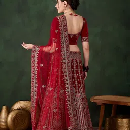 Maroosh Embroidered Semi-Stitched Lehenga & Unstitched Blouse With Dupatta image 5