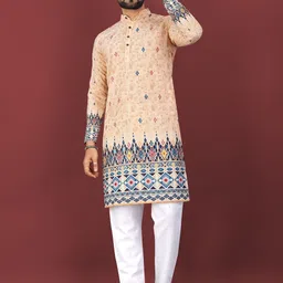 Moda Rapido Men Viscose Rayon Straight Kurtas image 2