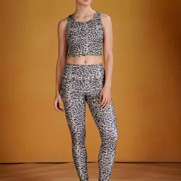 SAKARMAA Women Animal Skin Printed Sports Bra & Mid-Rise Tights Tracksuit-picture-38