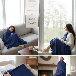 Aura Blue Breathable 120 GSM Mild Winter Blanket image 4