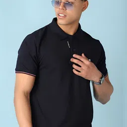 V-Mart Men Solid Polo Collar Cotton T-shirt-picture-41