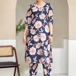 AADVIKA Women Floral Printed Cotton Kurta with Trousers-image-48