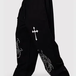 FUAARK Men Graphic Printed Oversized-Fit Pure Cotton Track Pants image 5