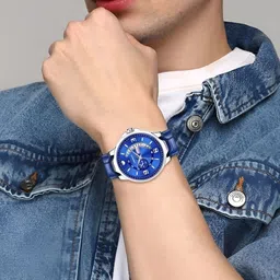 PERUCCI Men Brass Printed Dial & Leather Textured Straps Analogue Watch WATH577D4ZPZ9Z6Z image 2