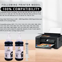Ang 803 Black Ink 200g with Suction Tool for 805, 860, 861, 803, 680, 678, 682, 818 Black Ink Bottle image 2
