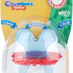 nuby (642 (BL))_Chebies Teether 3M+-Bees Blue Soother image 2