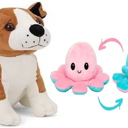 mhk Octopus & Bull dog Soft Stuffed Toy - 30 cm - 18 cm-picture-14