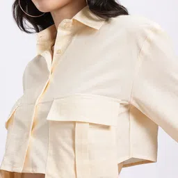 glitchez Women Regular Fit Solid Casual Shirt image 3