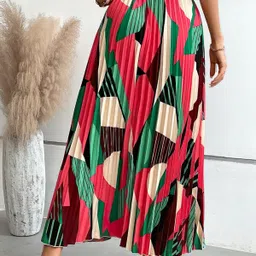 zwerlon Women Printed A-line Red Skirt image 2