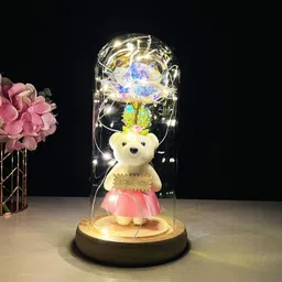 sanbhav Galaxy Rose Flower Gift Colorful Artificial Flower Rose with Led Light String Night Lamp image 4