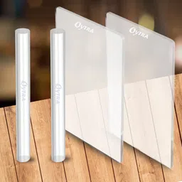 oytra 2 Pcs Acrylic Sculpting Clay Roller with 2 Pcs Acrylic Sheet Pottery Craft Tool image 1