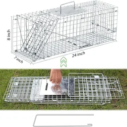 hasthip Live Animal Cage Trap, One-Door Animal Trap forRabbits, Stray Cat, Squirrel Live Trap image 2