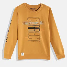 Monte Carlo Boys Mustard Yellow & Black Typography Printed Sweatshirt image 1