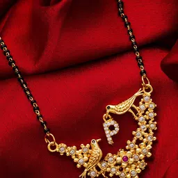 aadita Gold-Plated Alphabet Initials Letter P Mangalsutra image 1