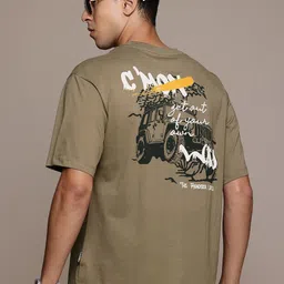 The Roadster Lifestyle Co. Printed Relaxed Fit Pure Cotton T-shirt-picture-24