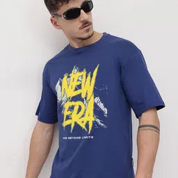 The Roadster Life Co. Puff Print Typography Drop-Shoulder Sleeves T-shirt-picture-24