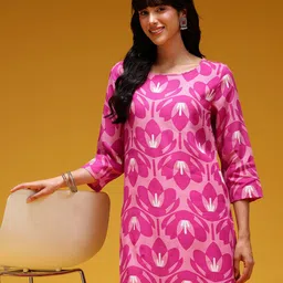 HERE&NOW Floral Print Straight Kurta image 5
