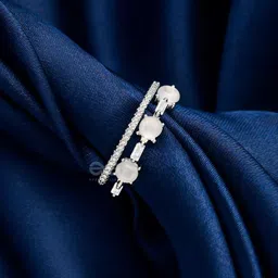 EVERSTYLISH The Honoured Majesty Cubic Zirconia Studded Adjustable Finger Ring image 1