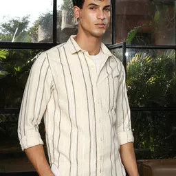 Campus Sutra Multi Stripes Striped Comfort Casual Shirt-image-70