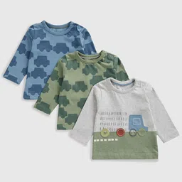 mothercare Boys Pack Of 3 Graphic Printed Round Neck Cotton T-shirts-picture-32