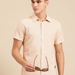 Being Human Cotton Linen Geometric Printed Classic Slim Fit Shirt-picture-7