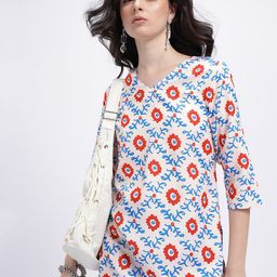 Anouk Rustic Abstract Printed V-Neck Straight Kurti-picture-14