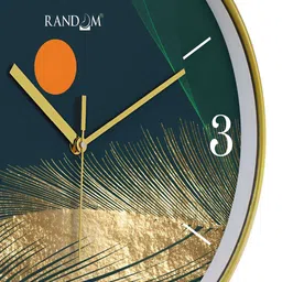 RANDOM Green & White Printed Contemporary Wall Clock image 4