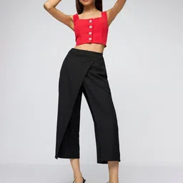 FREAKINS Women High-Rise Culottes Trousers-image-41