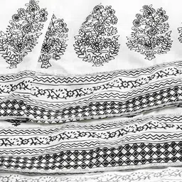 Mishpra Women Off White & Grey Ethnic Motifs Printed Anarkali Kurta with Dupatta image 5