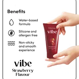 Bold Care Set Of 2 Vibe Strawberry Lube - 50 ml With Ultra Thin Vanilla Condoms - 10 Pcs image 2