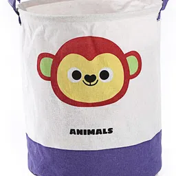 House of Quirk Round Laundry Basket Cute Cartoon Kids Nursery Hamper,Boys Toy Storage Organizer,Childern Cloth Storage Basket,Baby Laundry Hamper,Nursery Bin Box Room Decoration (Monkey)-picture-40
