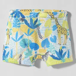 Babyhug Water Repellant Mid Thigh Swimming Trunks With Floral & Animal Print - Multicolour-image-73