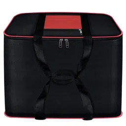 Storite Multi-Purpose Moisture Proof Nylon 131 L Super-Size Large underbed storage bag for Toys/Stationery Paper/Blankets/Clothes - Black/Red (57 x 48 x 48 cm-Rectangular) image 1