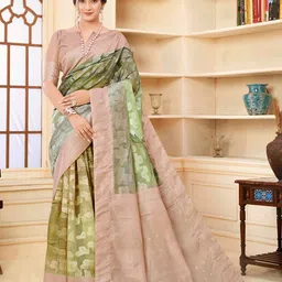 JIVORA Abstract Printed Zari Saree-image-83