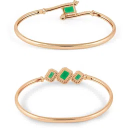 AMI Set Of 2 Rose Gold-Plated Cubic Zirconia Studded Kada Bracelet image 2