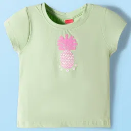 Twetoons Woven Half Sleeves Jumpsuit With Pineapple Print - Yellow image 2